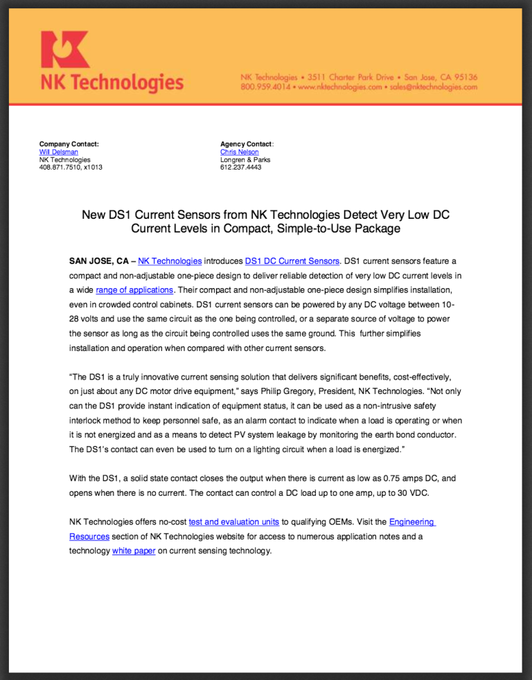 DS1 Current Sensor